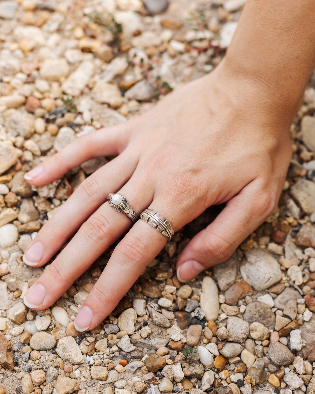 Banana Leaf Pearl Ring