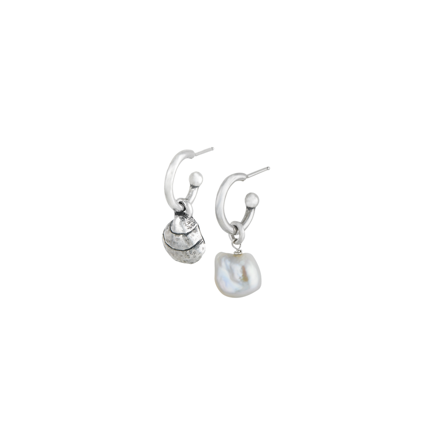 Shell & Pearl Hoop Earrings