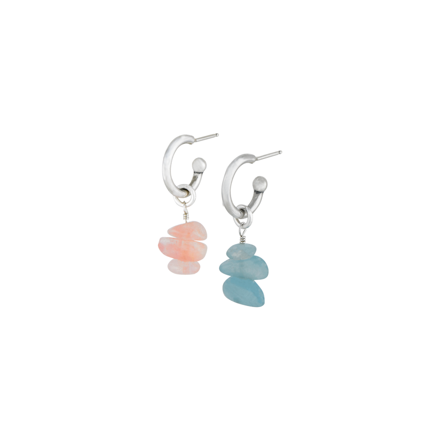 Pink & Blue Rock Candy Hoop Earrings