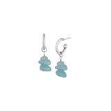 Blue Rock Candy Hoop Earrings
