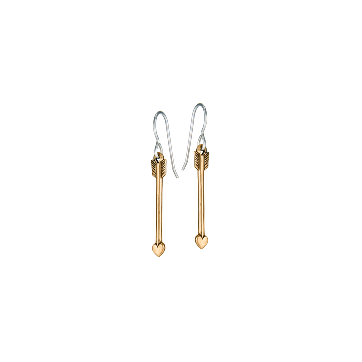 Love Struck Bronze Arrow Earrings