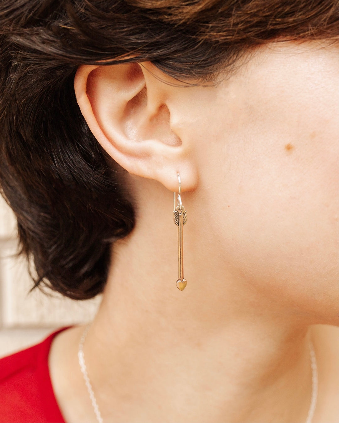 Love Struck Bronze Arrow Earrings