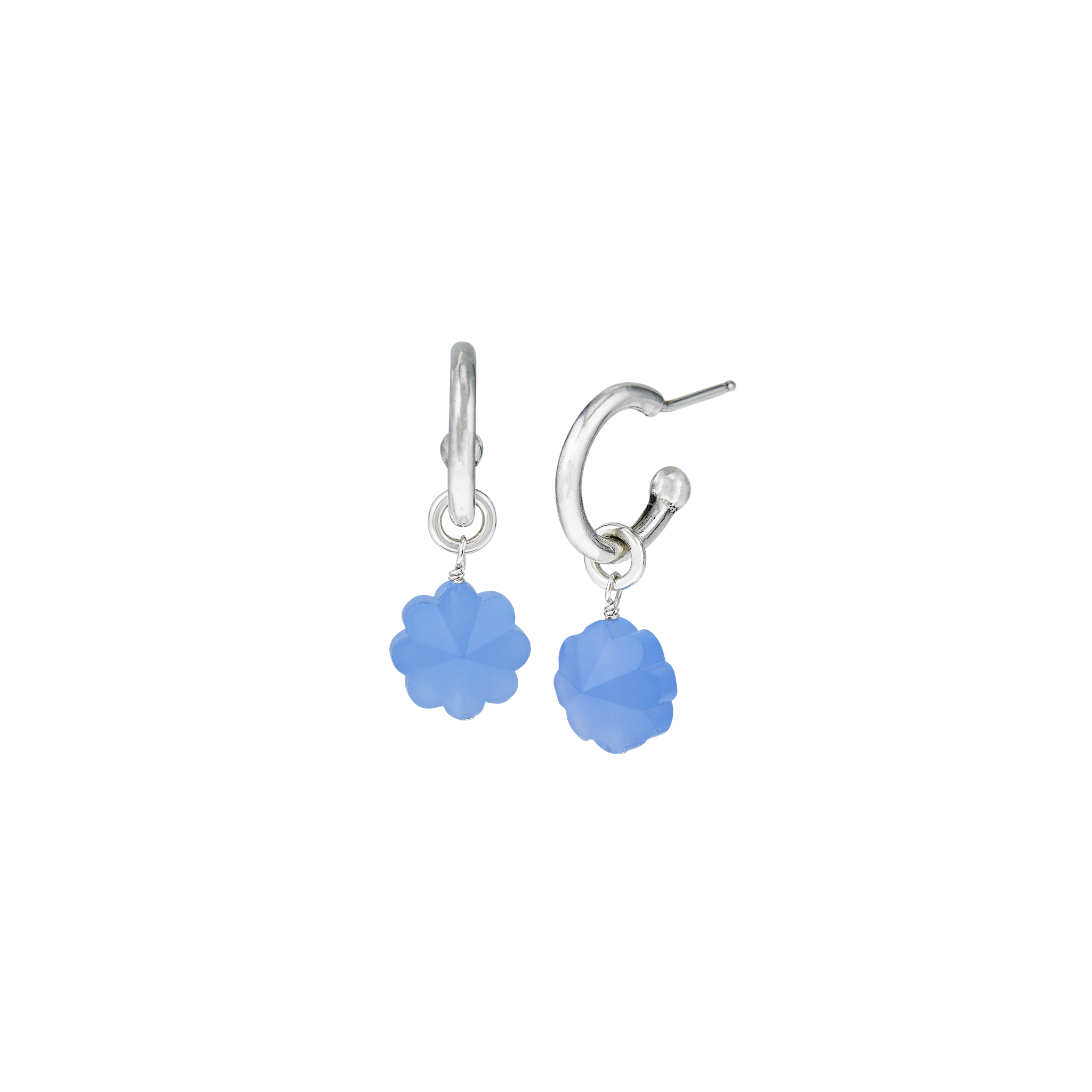 "Forget Me Not" Hoop Earrings