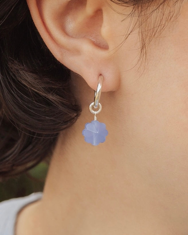 "Forget Me Not" Hoop Earrings