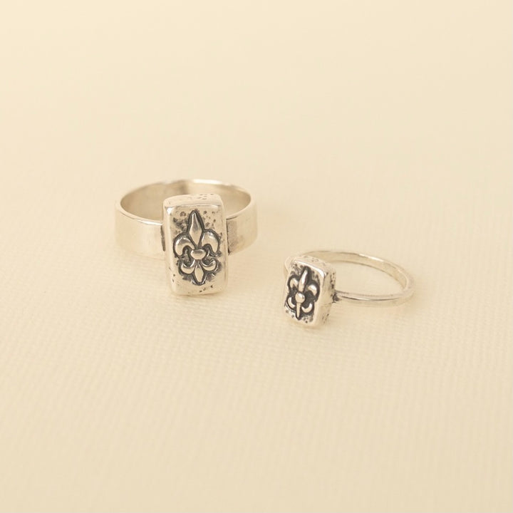 Fleur de Lis Brick Mini Ring