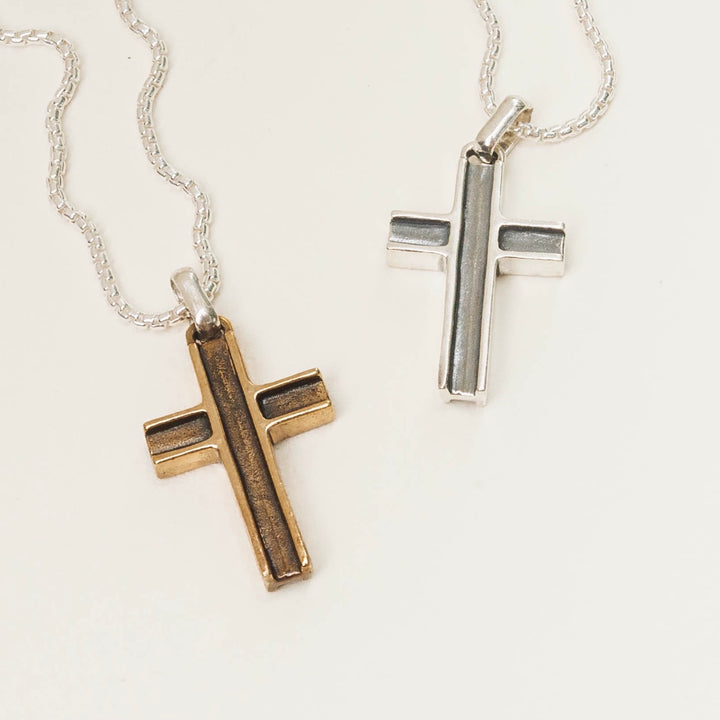 Steelworker Cross Bronze Pendant