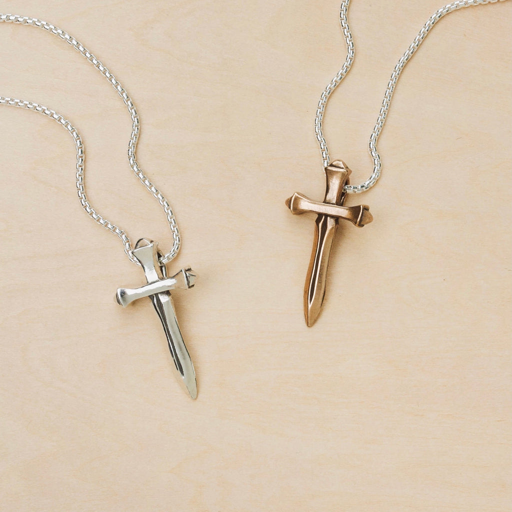 Sword of the Spirit Cross Bronze Pendant