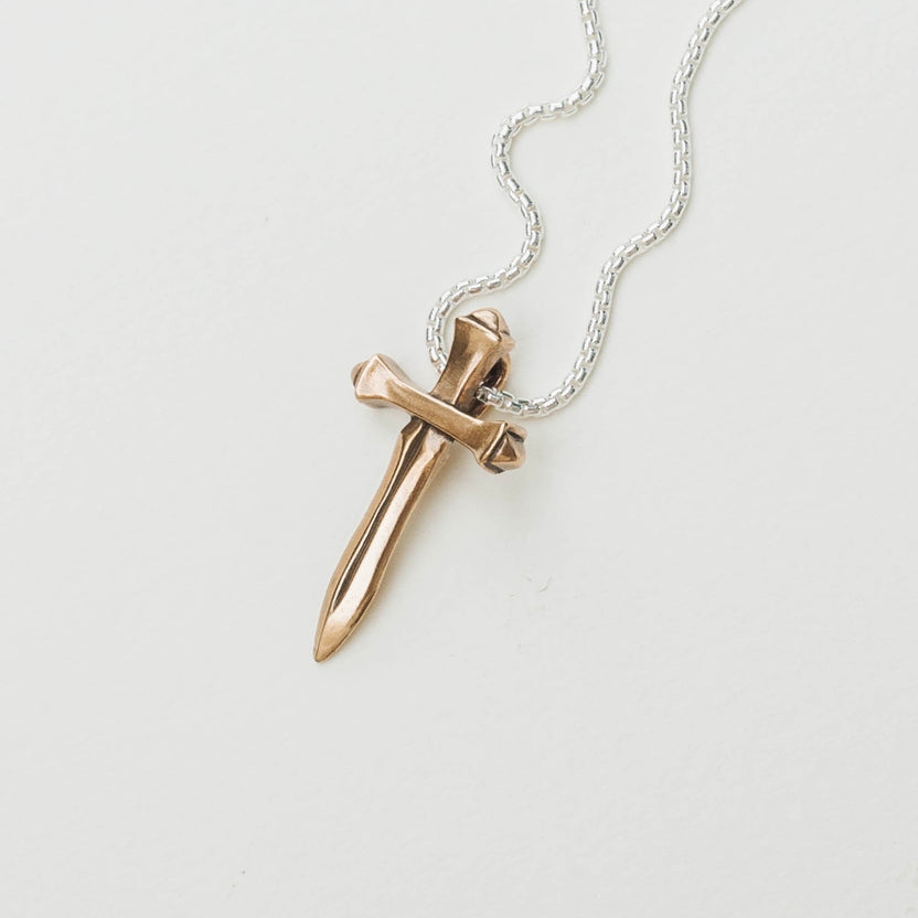 Sword of the Spirit Cross Bronze Pendant