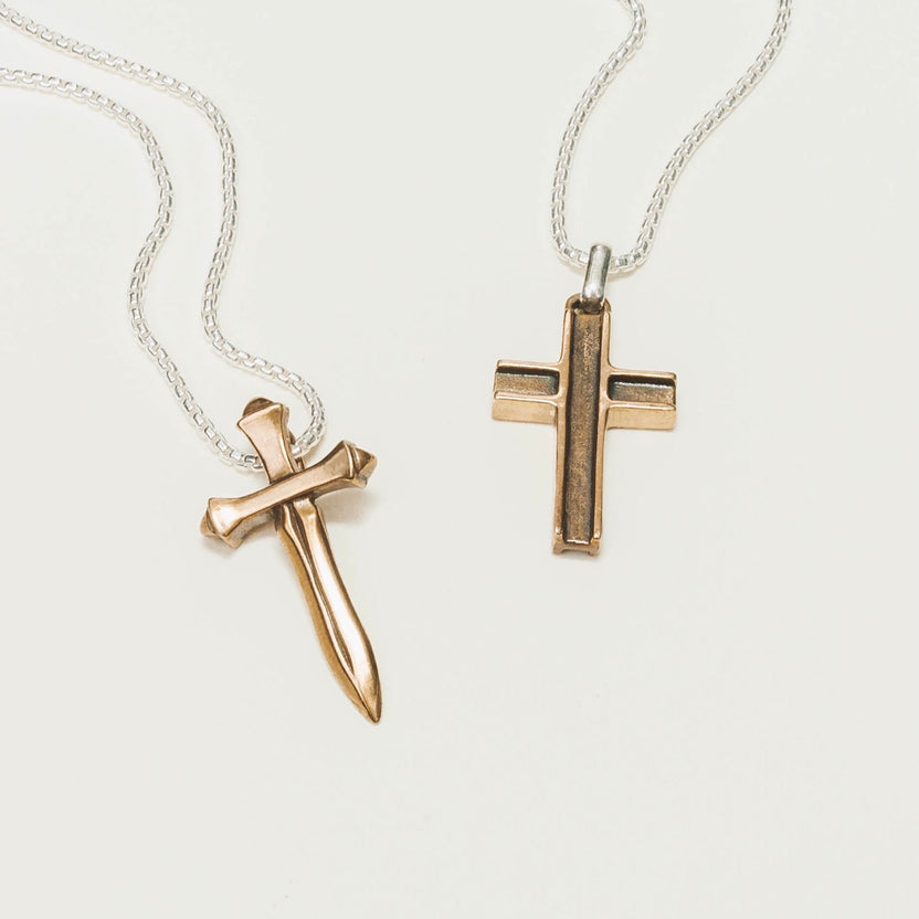 Sword of the Spirit Cross Bronze Pendant