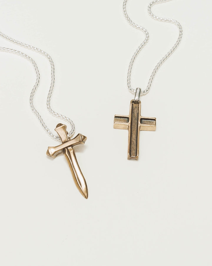 Sword of the Spirit Bronze Cross Necklace