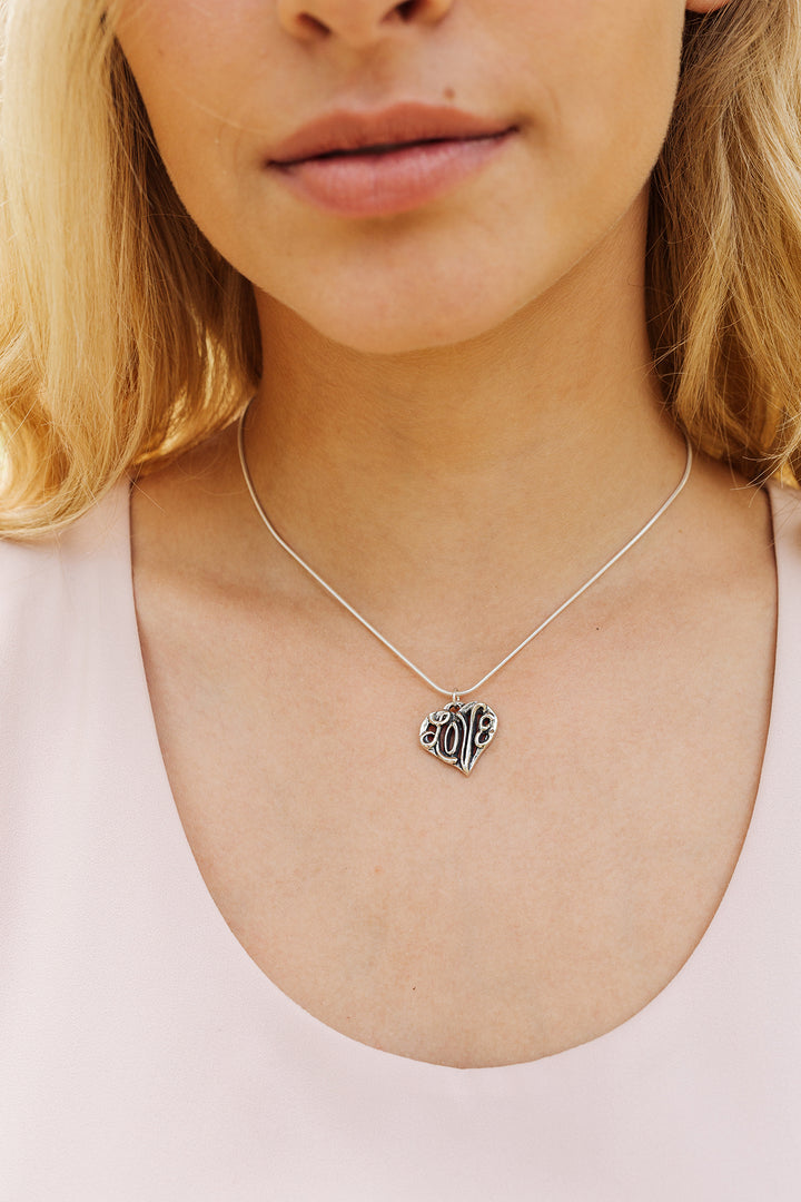 Love Script Heart Pendant