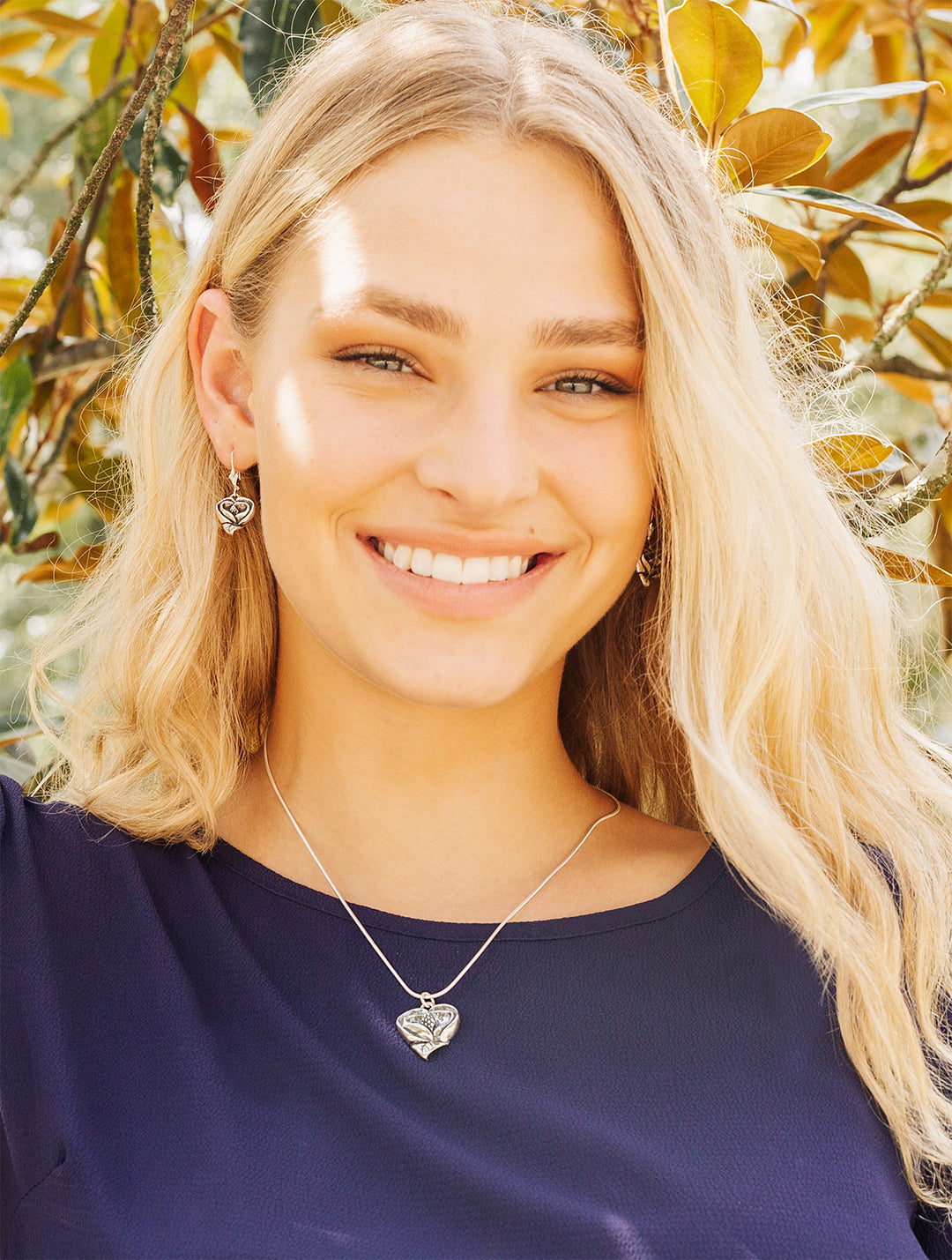 Magnolia Heart Earrings