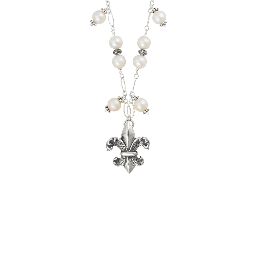 Water Lily Pearl & Chain Necklace