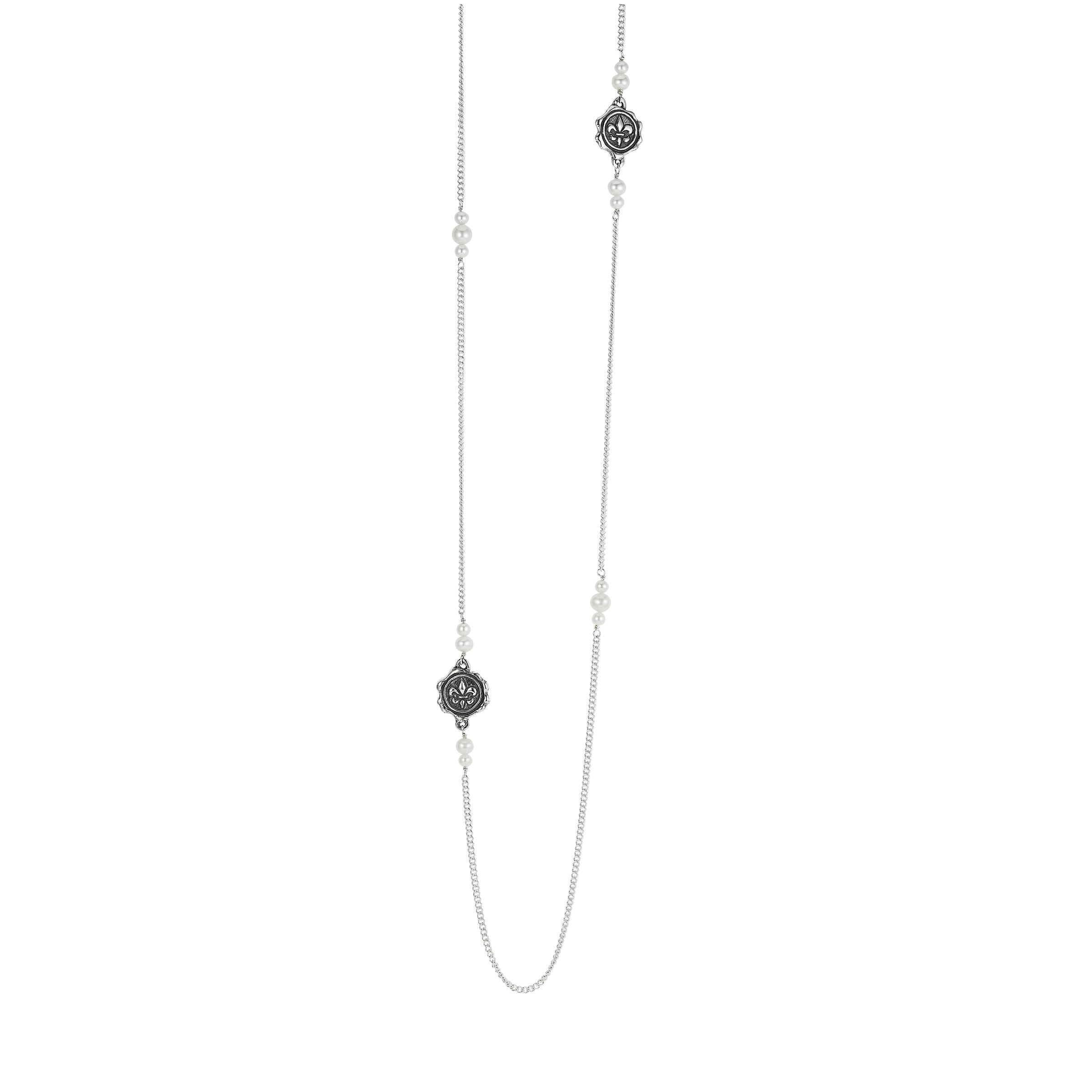 Cachet Pearl Station Necklace | Fleur de Lis Jewelry | Jose Balli ...