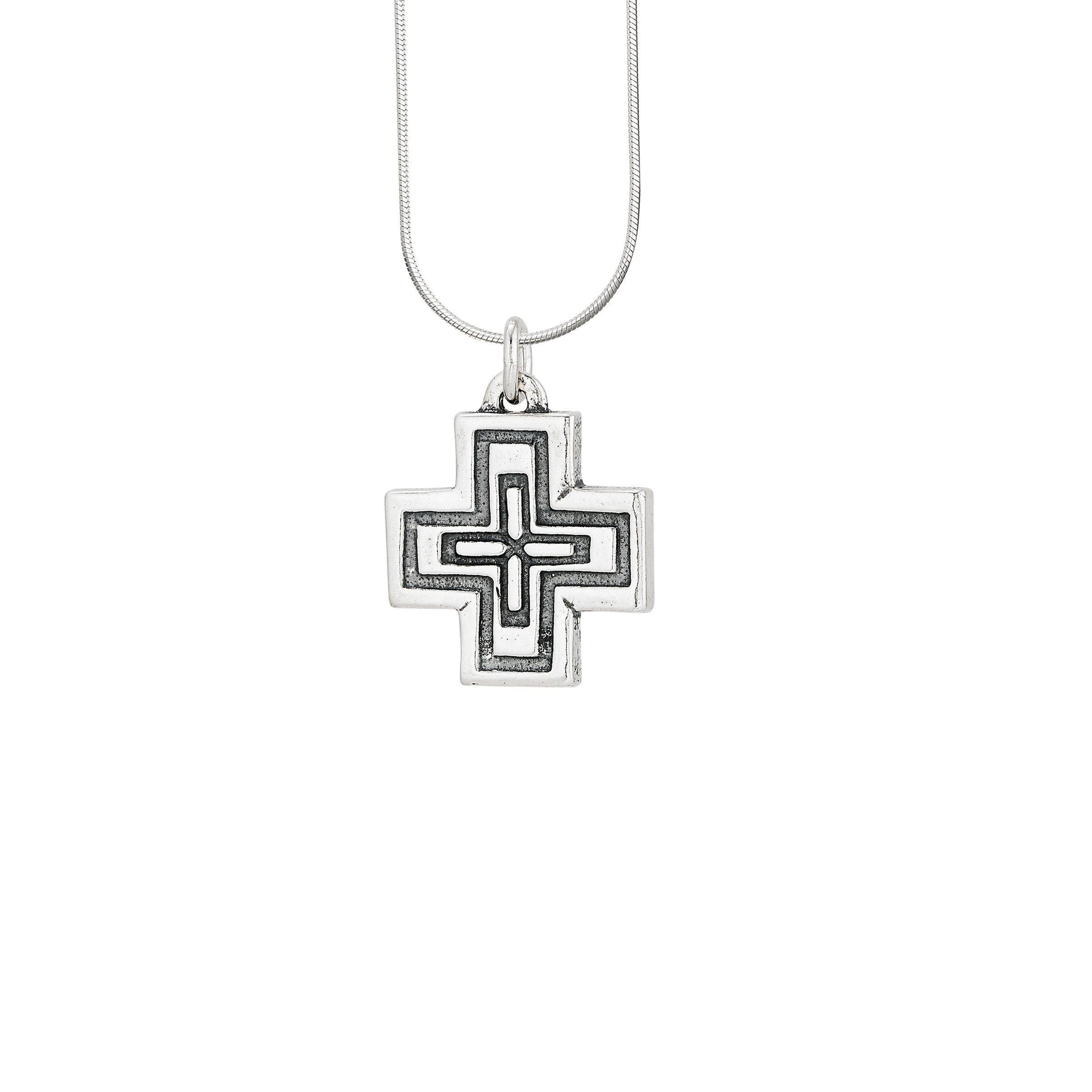 Sterling silver Ethiopian cross pendant by Jose Balli Jewelry.