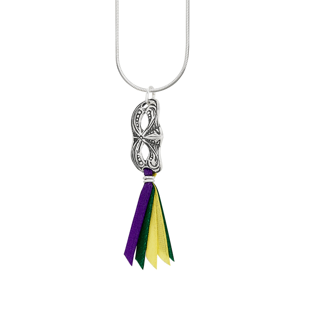 Mardi Gras Mask Ribbon Pendant