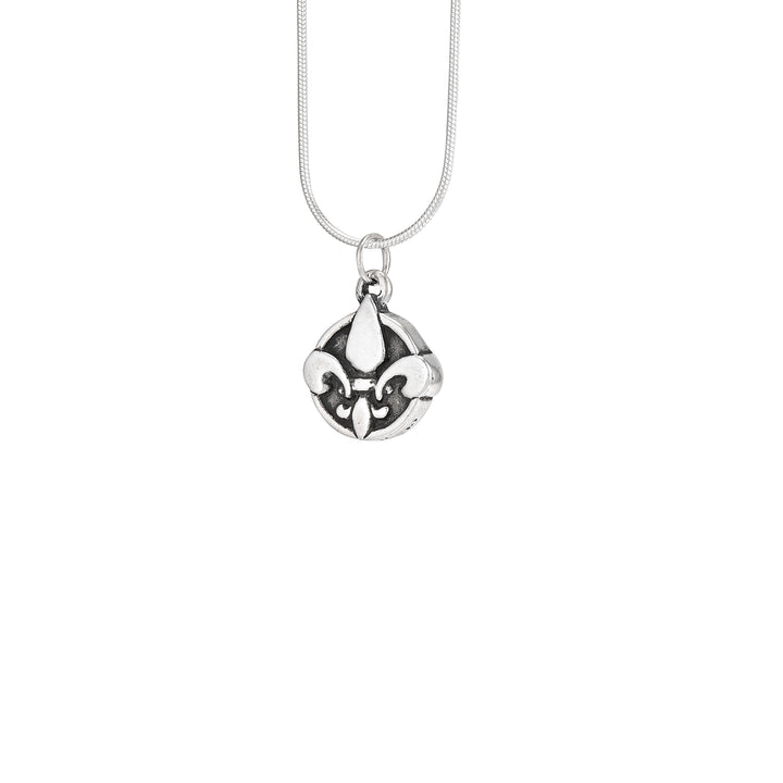 Fleur de Lis Circle Pendant