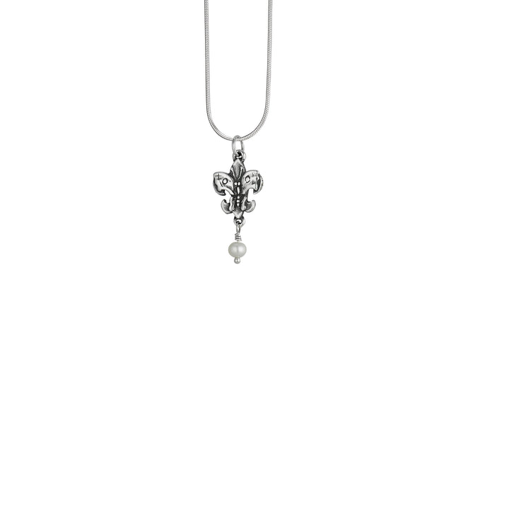 Fleur de Lis Butterfly Small Pearl Pendant