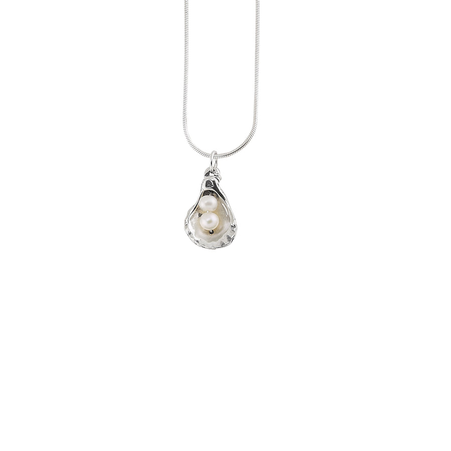 Two Pearls on a Half Shell Pendant