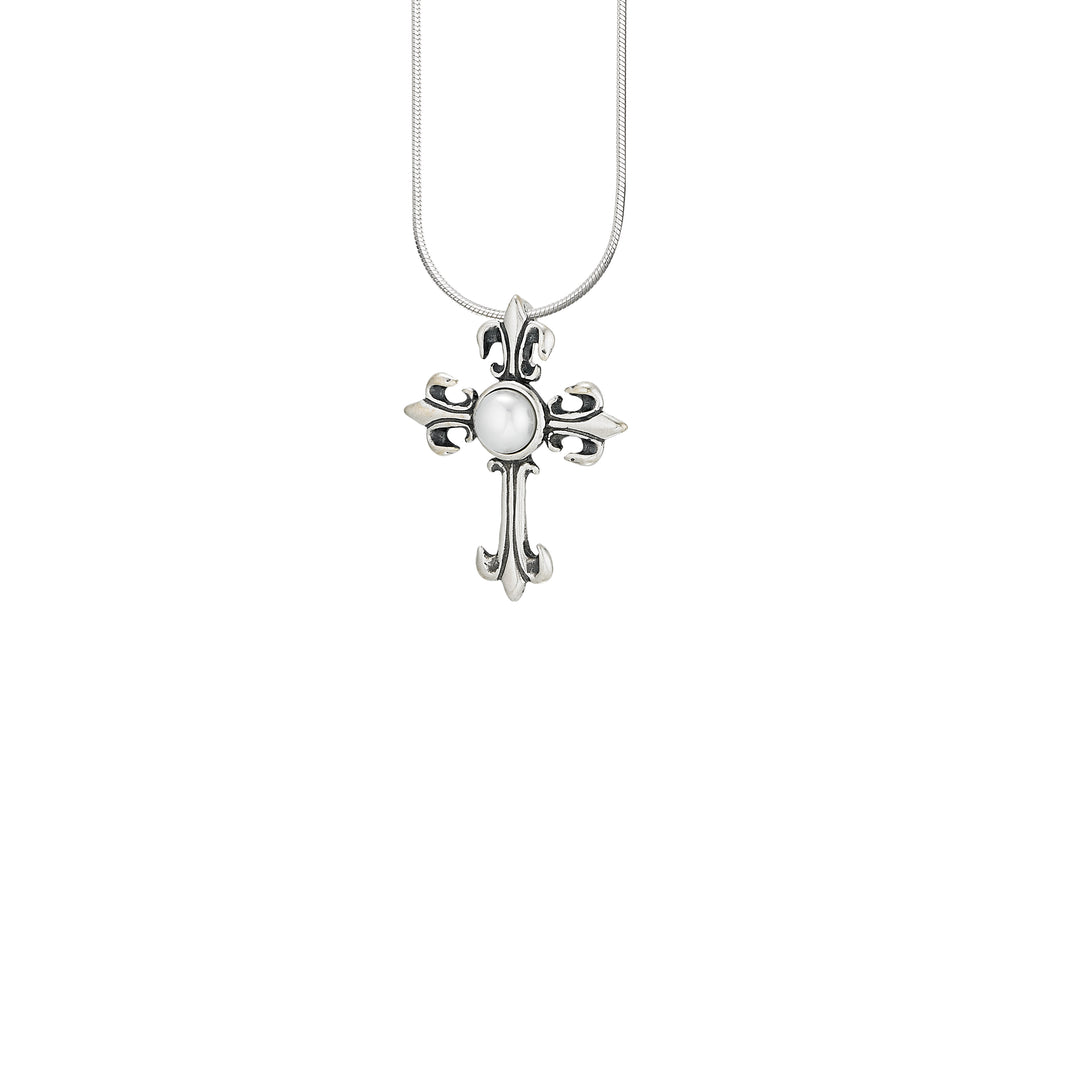 Vieux Carre Cross Pearl Pendant