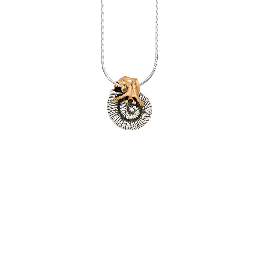 Escargeaux Bronze Snail Pendant