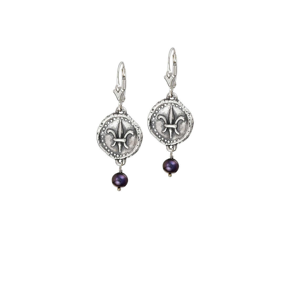 Image of Freshwater Peacock Pearl Doubloon Earrings