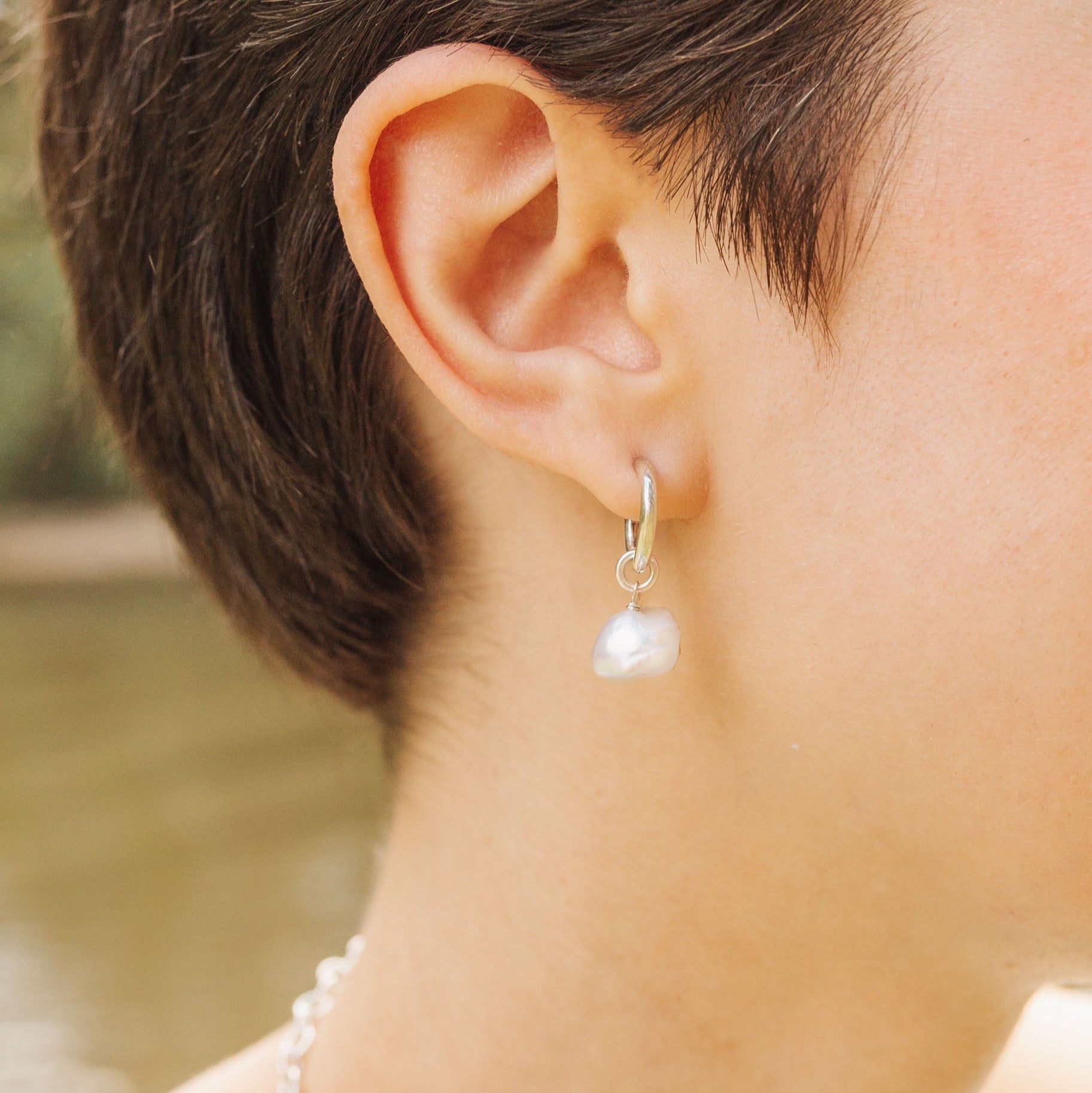 Pearl Hoop Earrings