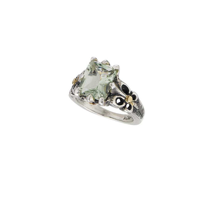 Fleur de Lis 2-tone Medium Stone Ring