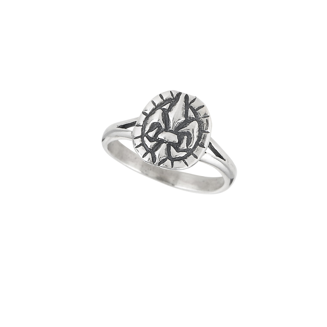 Fleur de Lis Tortoise Small Ring