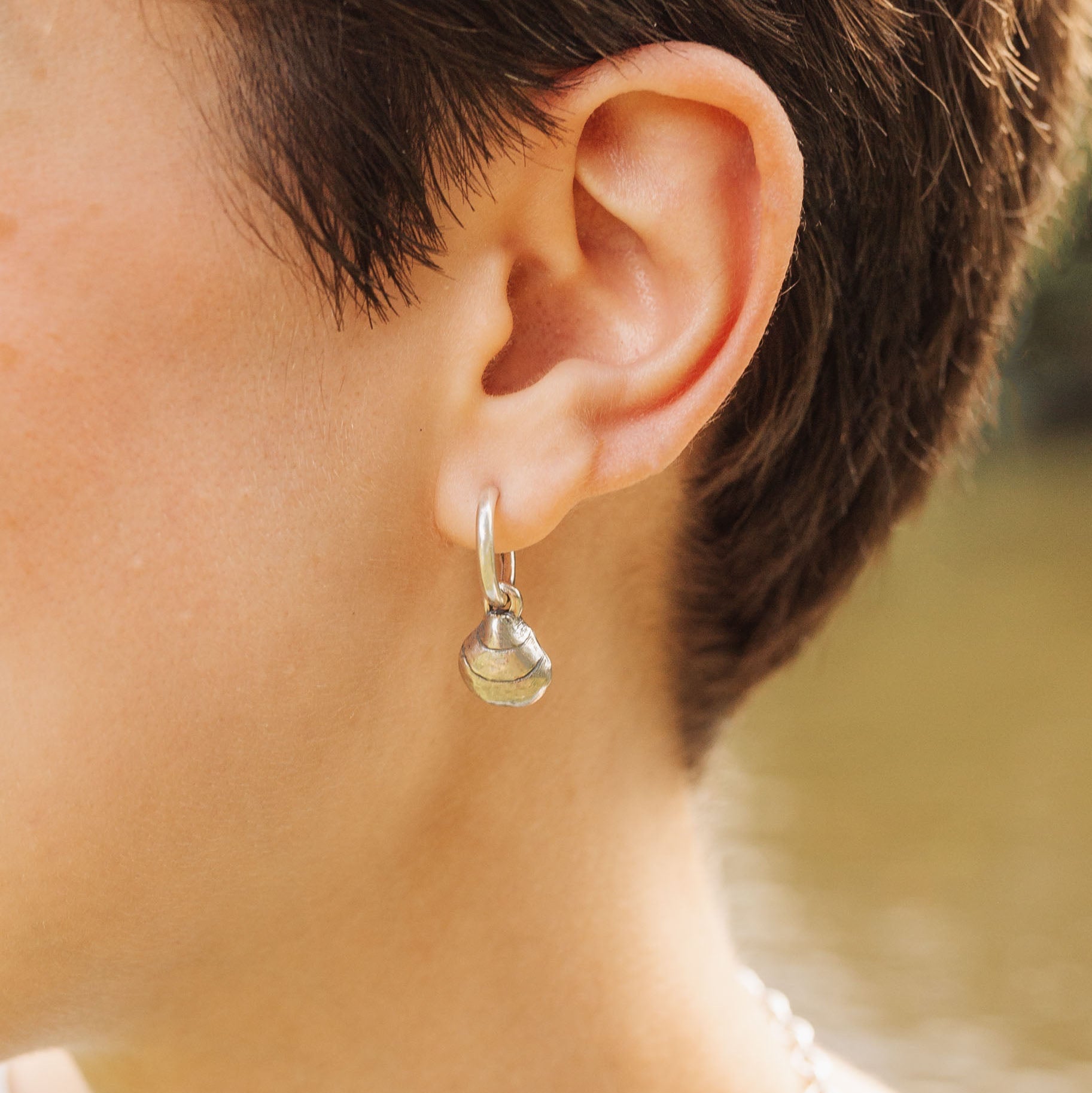 Shell & Pearl Hoop Earrings