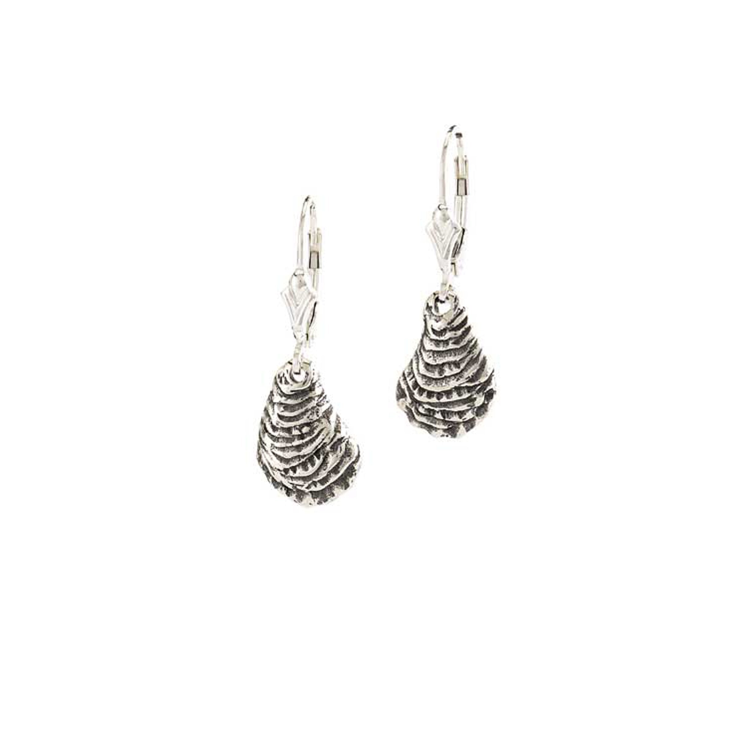 Image of Lever Back Oyster Shell Earrings