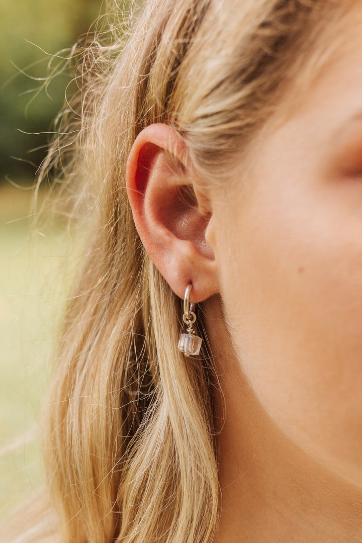 "Extra Sweet" Sugar Cube Hoop Earrings