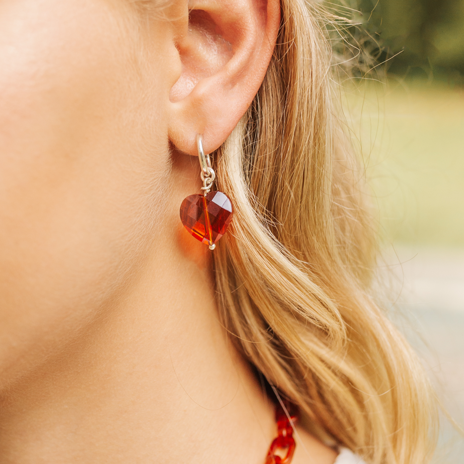 "Sweet Tea" Heart Hoop Earrings