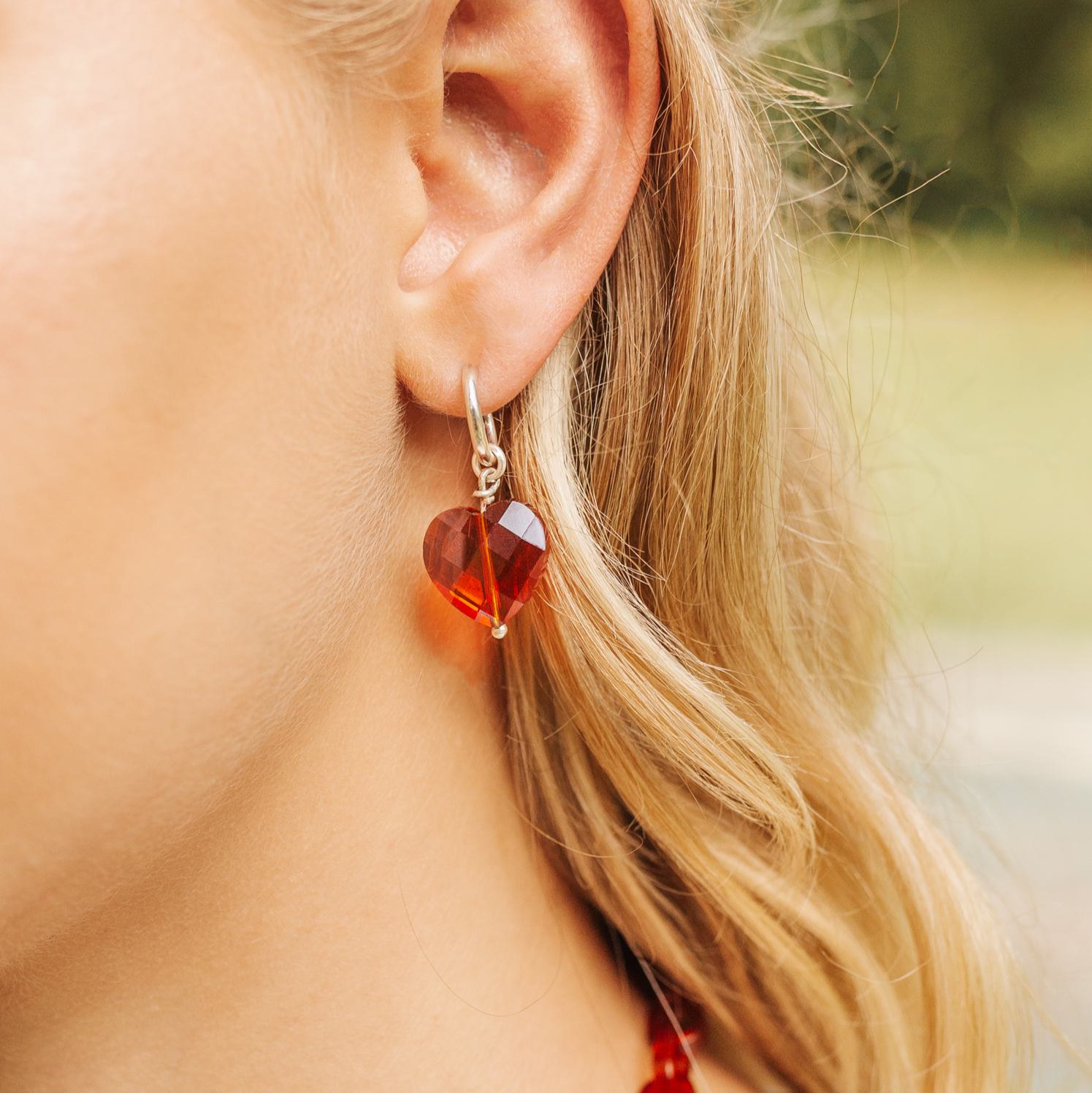 "Extra Love" Heart Hoop Earrings