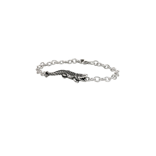 sterling silver alligator bracelet chain gator clasp jewelry