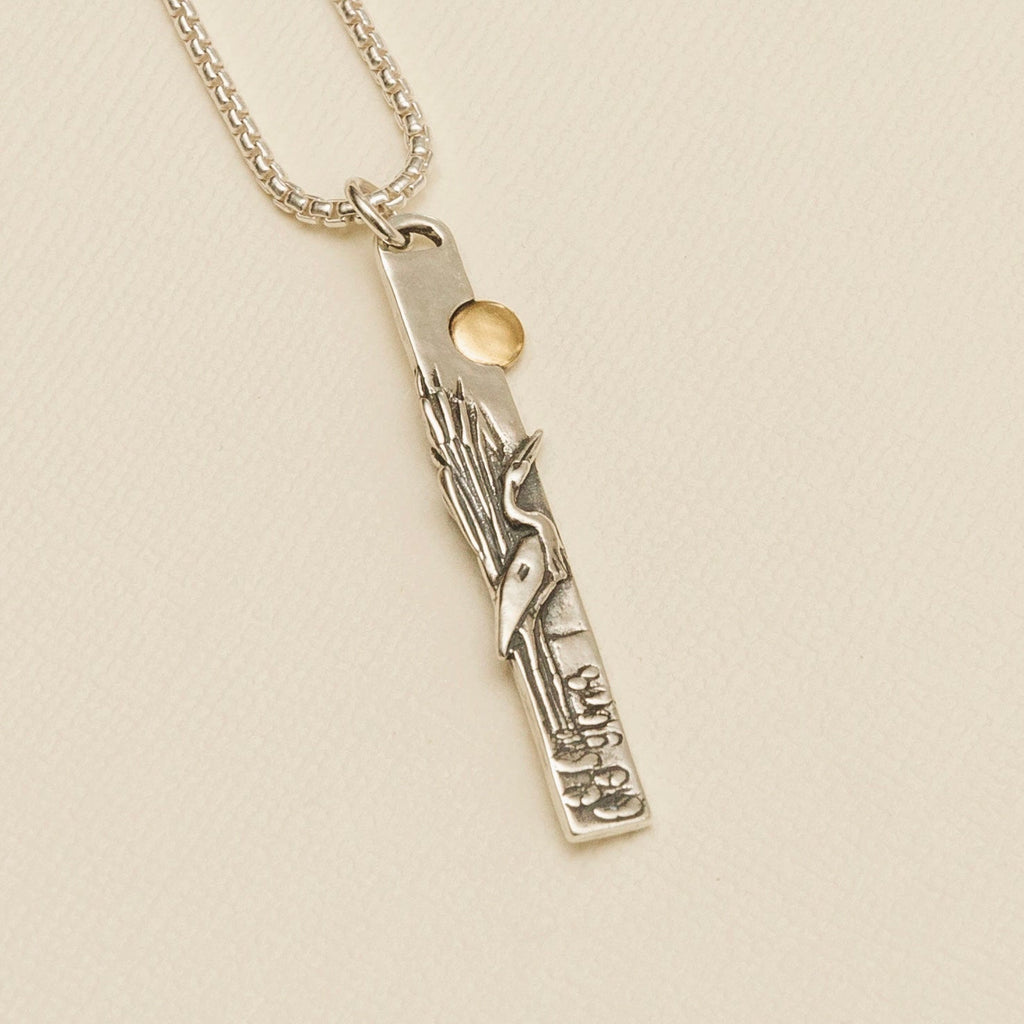 Audubon egret pendant necklace handcrafted in New Orleans