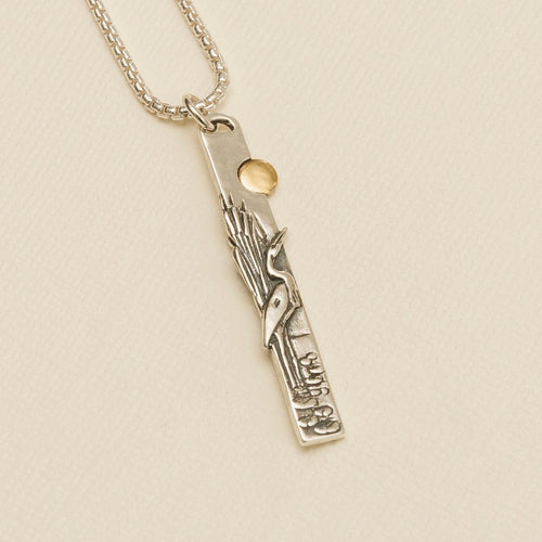 Audubon egret pendant necklace handcrafted in New Orleans
