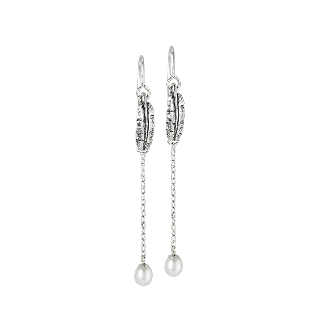 Banana Leaf Pearl Earrings