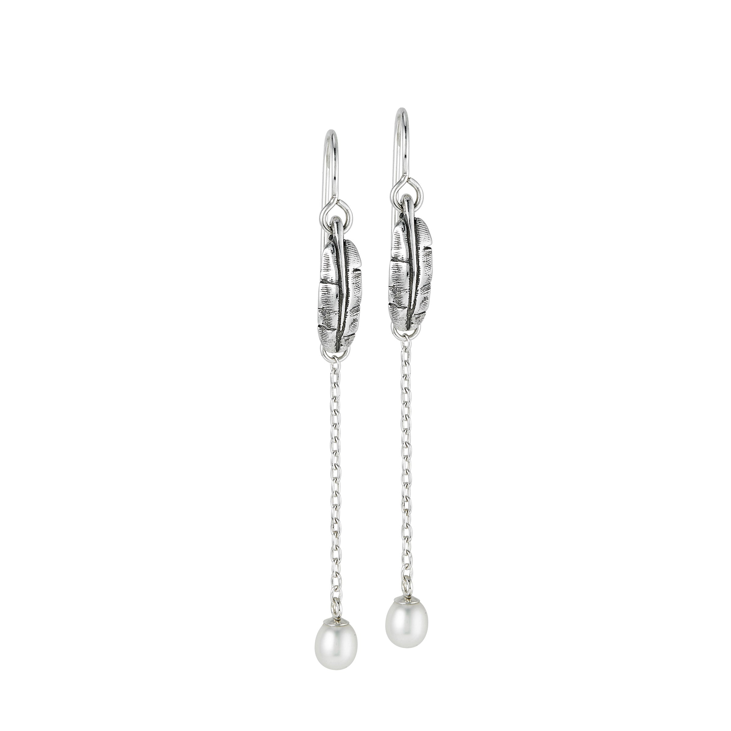 Banana Leaf Pearl Earrings