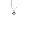 blue topaz flower pendant in sterling silver with genuine swiss blue topaz gemstone