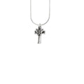 Butterfly cross pendant in sterling silver on chain