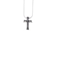 sterling silver calla lily cross pendant necklace, flower cross jewelry symbolizing happiness