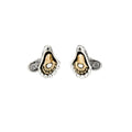 charbroiled oyster cufflinks in sterling silver with bronze center detail