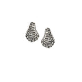 dainty oyster shell stud earrings in sterling silver