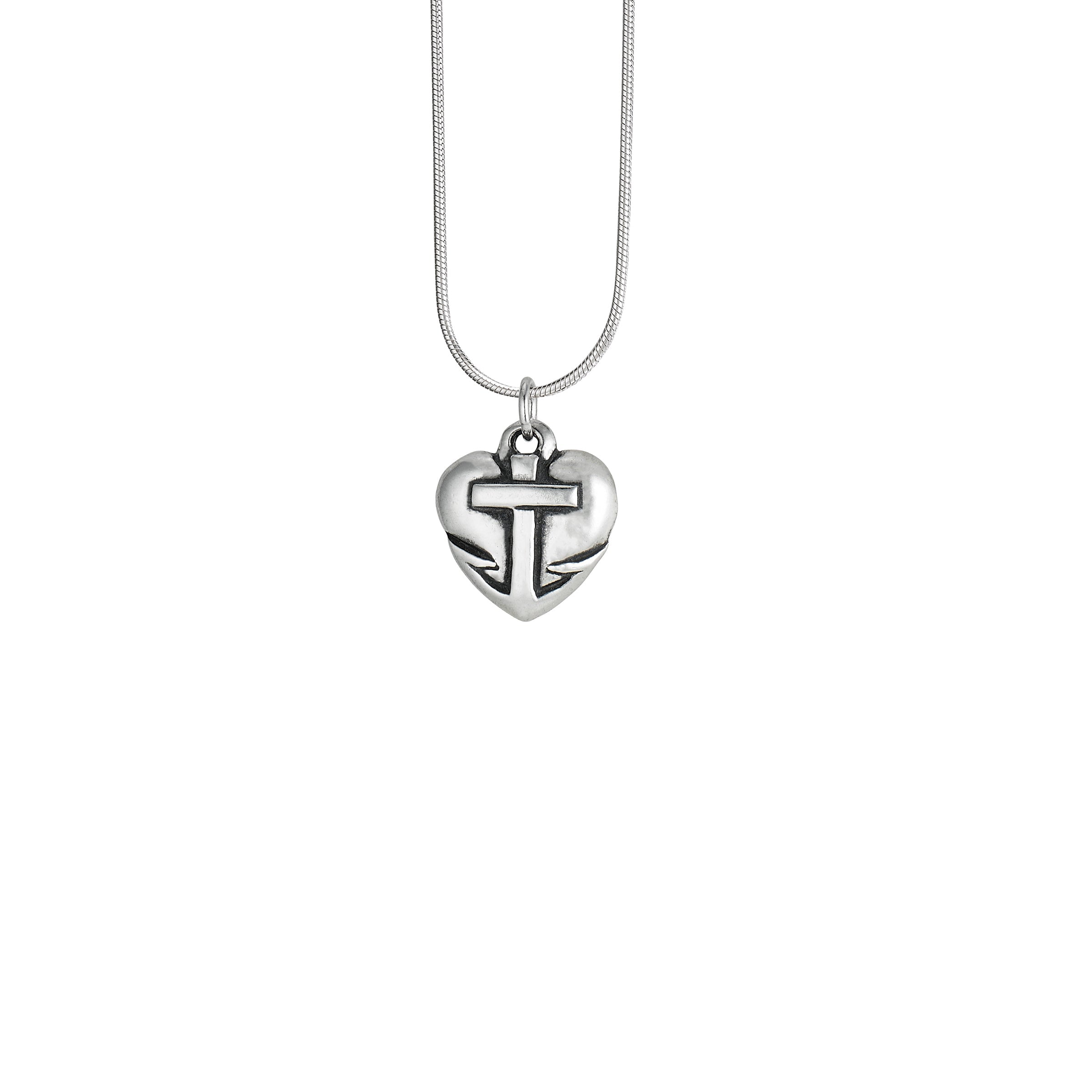 faith hope love pendant sterling silver with cross anchor heart design