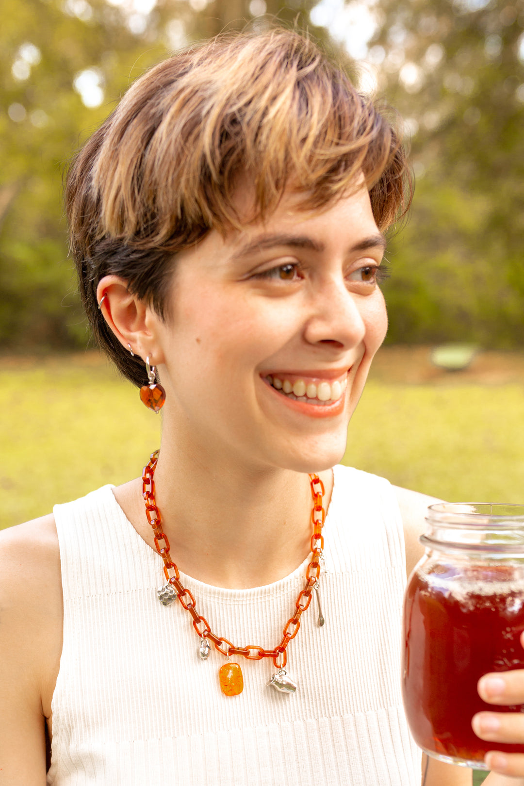 "Sweet Tea" Heart Hoop Earrings