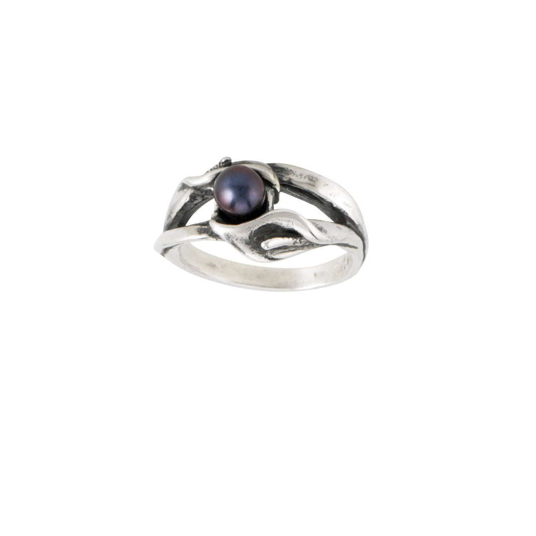 Calla Lily Double Pearl Ring