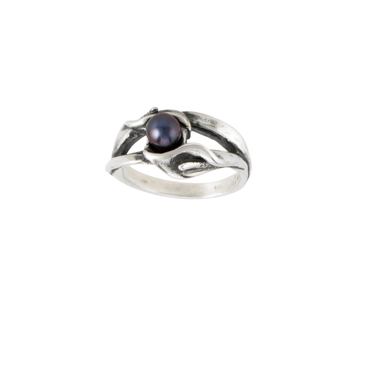 Calla Lily Double Pearl Ring