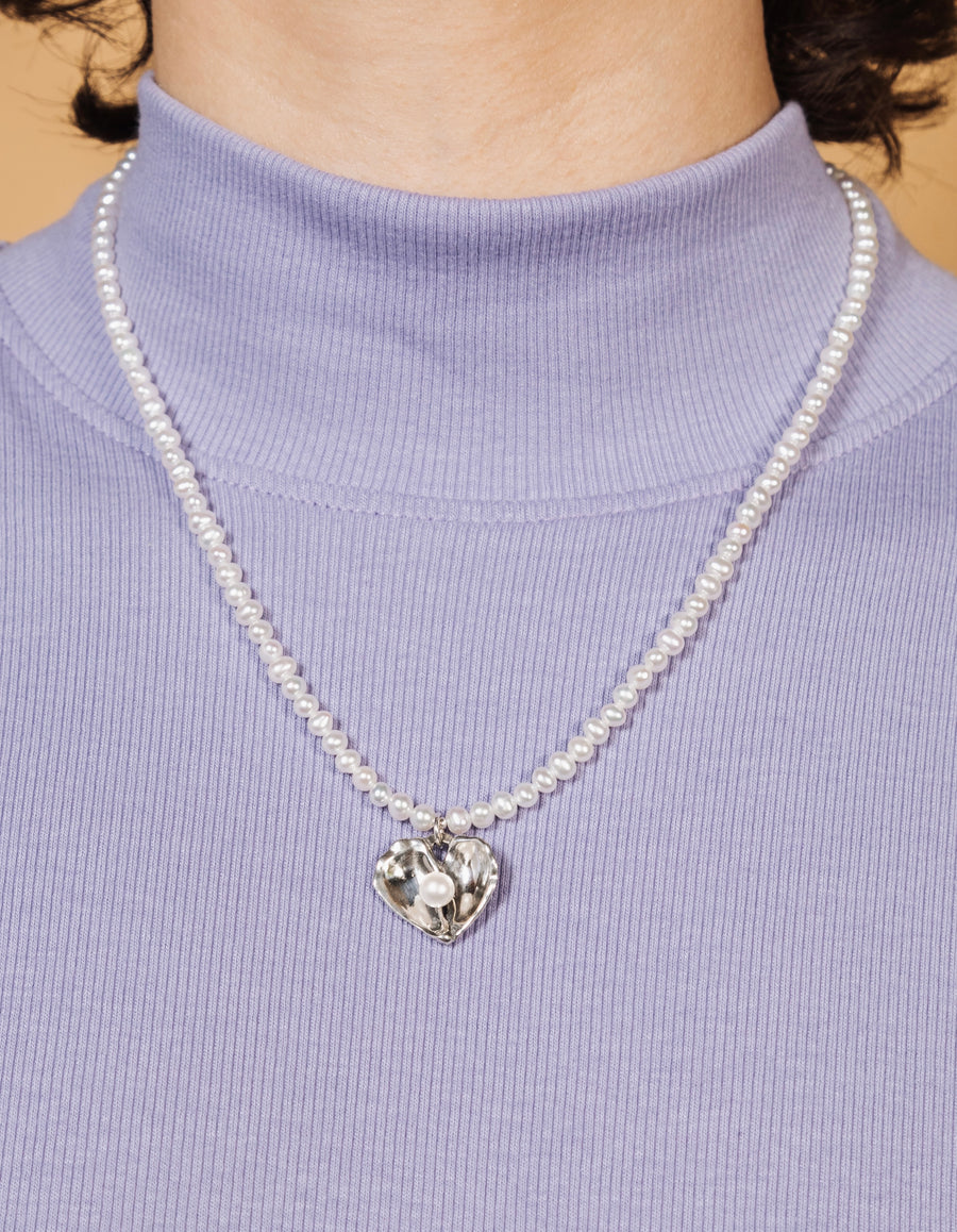 Oyster Heart Pearl Necklace