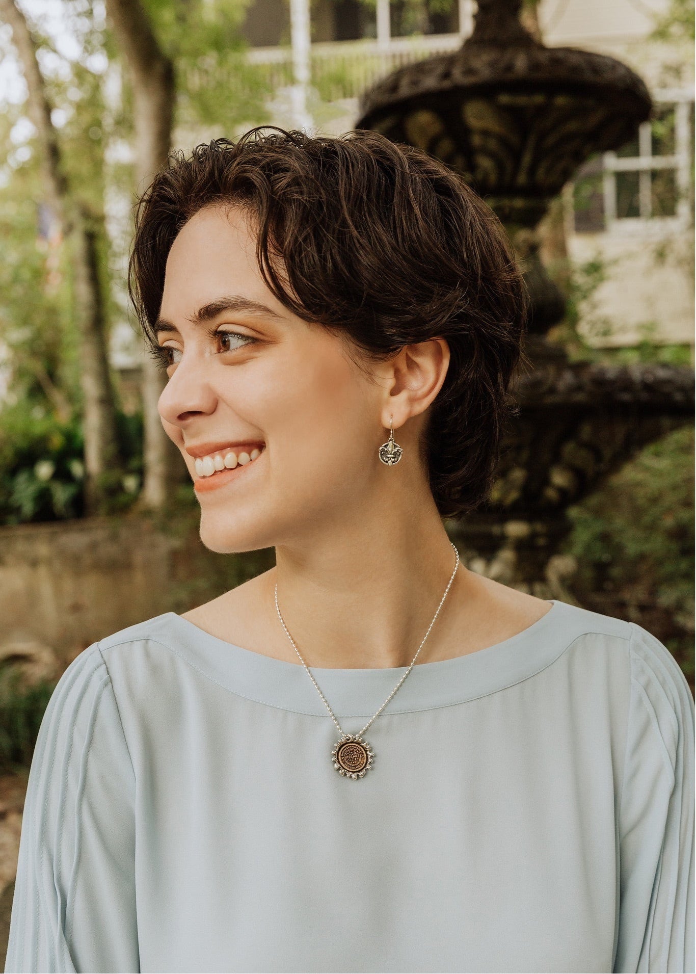 Water Lily Circle Earrings
